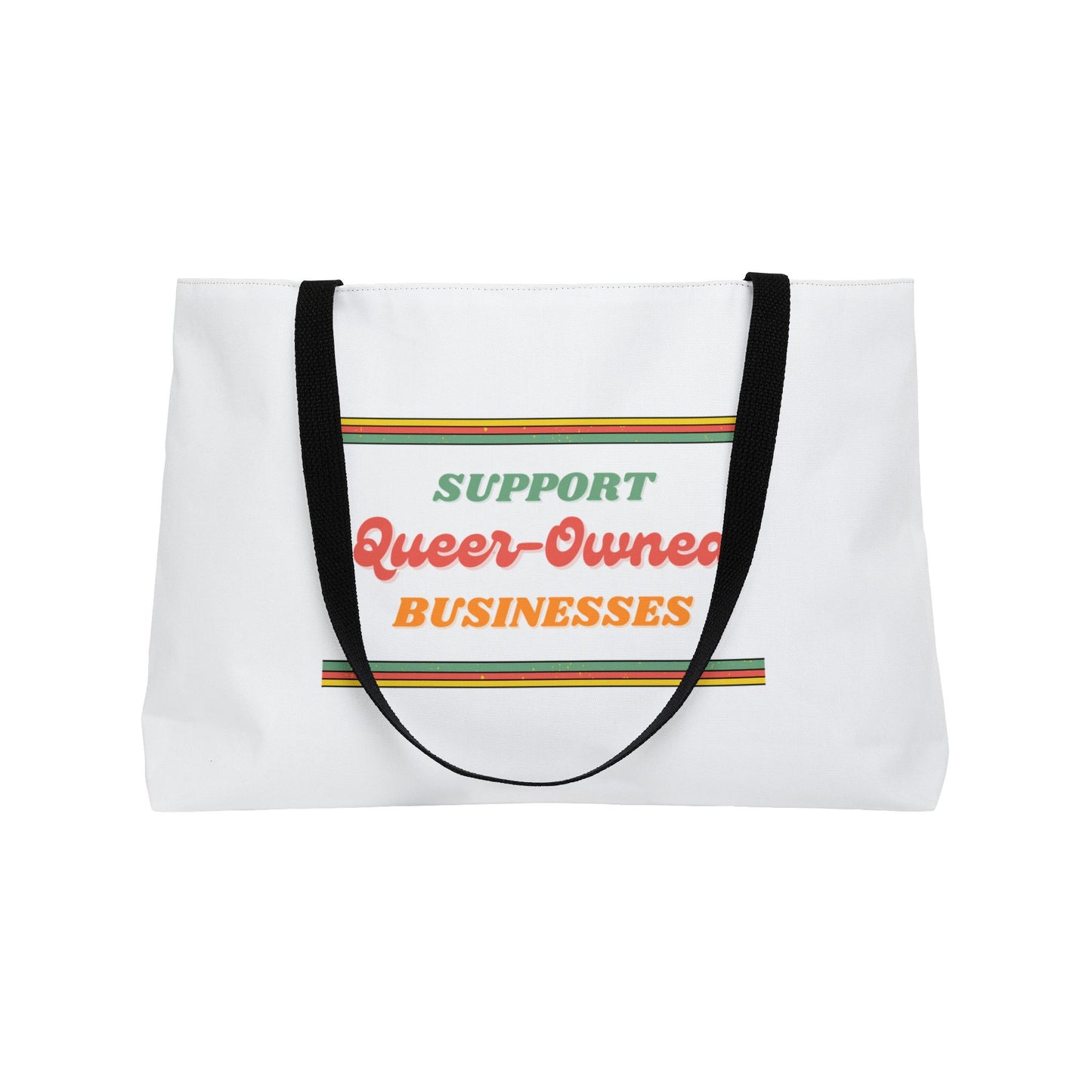 Support Queer-Owned Businesses Weekender Tote Bag | Eco-Friendly Travel Bag
