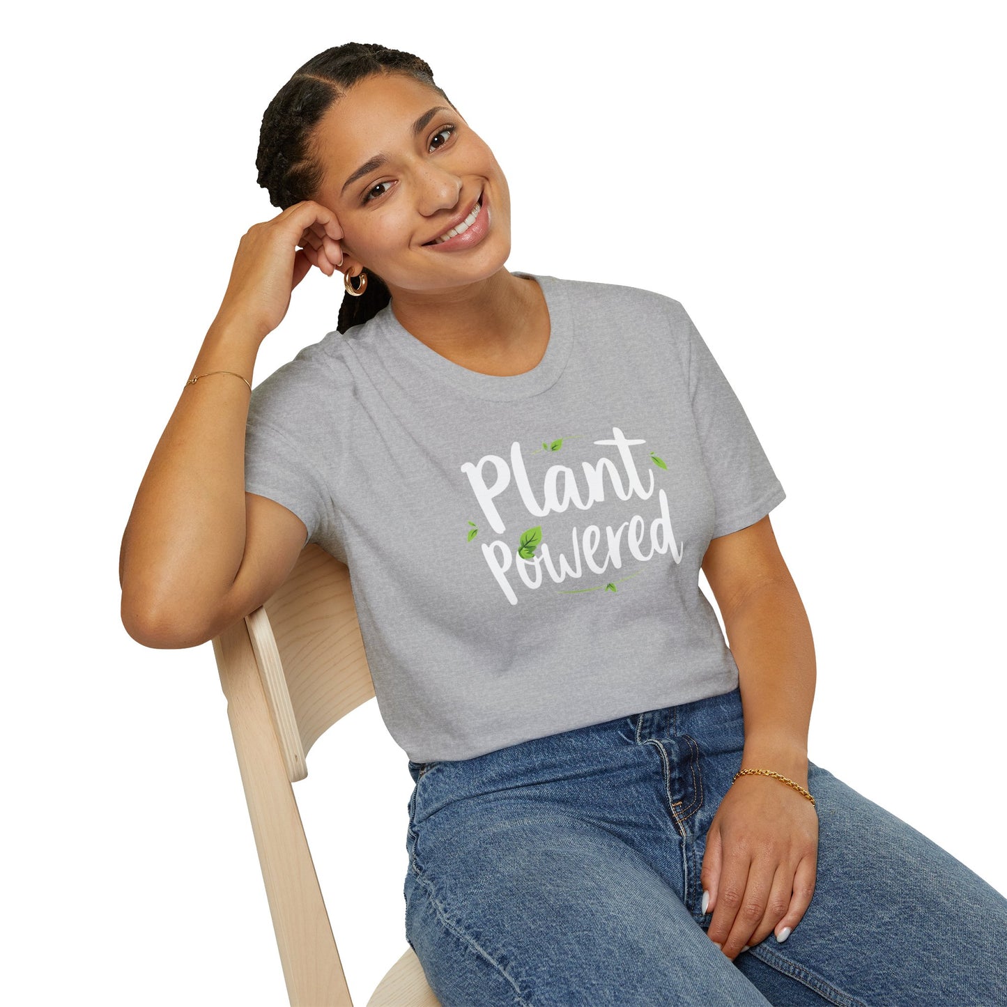 Plant Powered Unisex Softstyle T-Shirt | Eco-Friendly Fashion Tee, Gift for Plant Lovers, Vegan Pride, Casual Wear, Sustainable Clothing