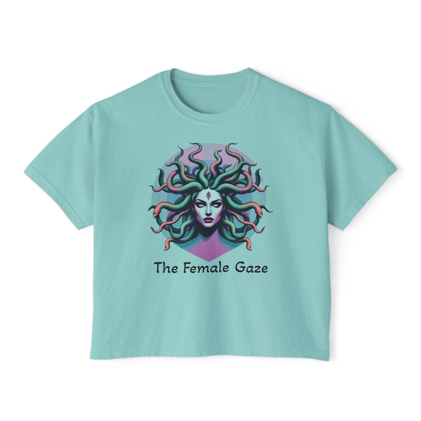Medusa Graphic Women's Boxy Tee, Empowering Feminine Art Shirt, Casual Aesthetic Tee, Gift for Her, Statement Tee