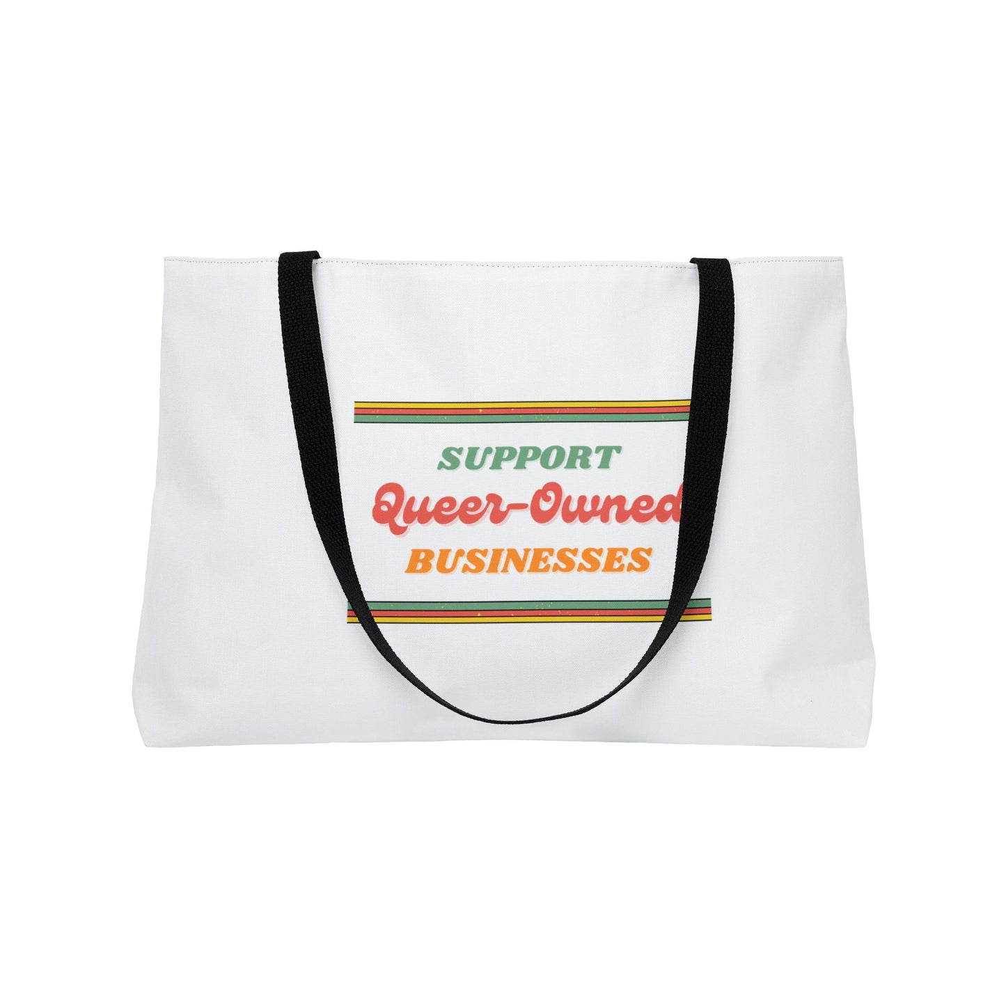 Support Queer-Owned Businesses Weekender Tote Bag | Eco-Friendly Travel Bag