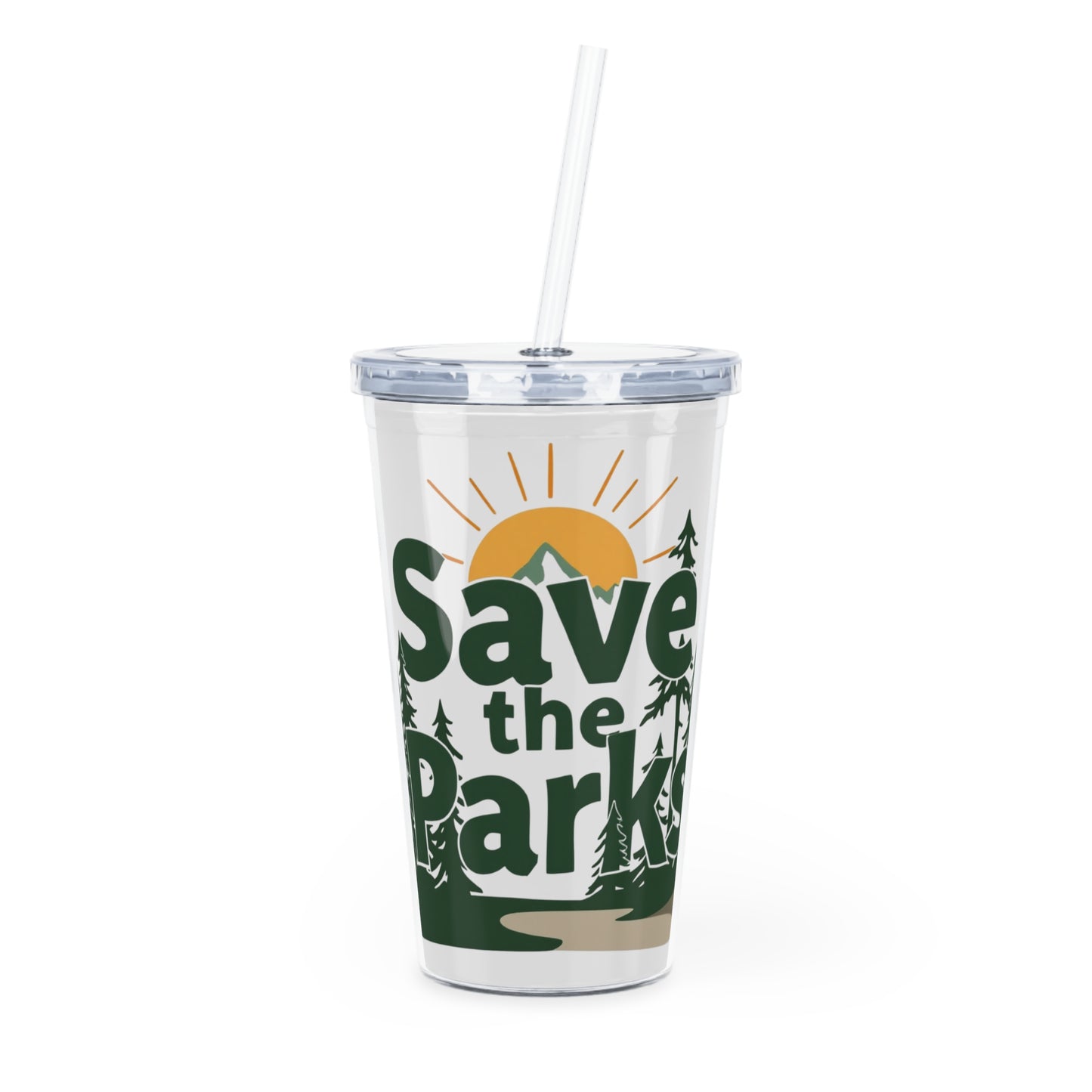 Save the Parks Travel Cup Eco-Friendly Plastic Tumbler with Straw