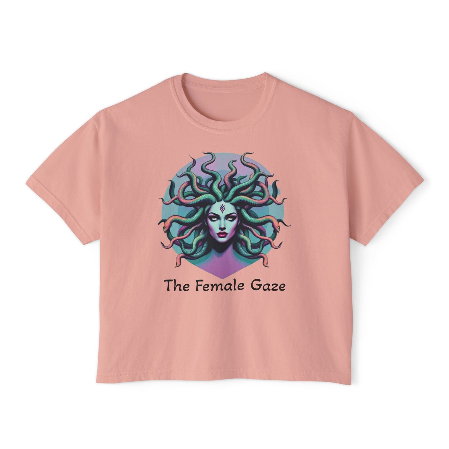 Medusa Graphic Women's Boxy Tee, Empowering Feminine Art Shirt, Casual Aesthetic Tee, Gift for Her, Statement Tee