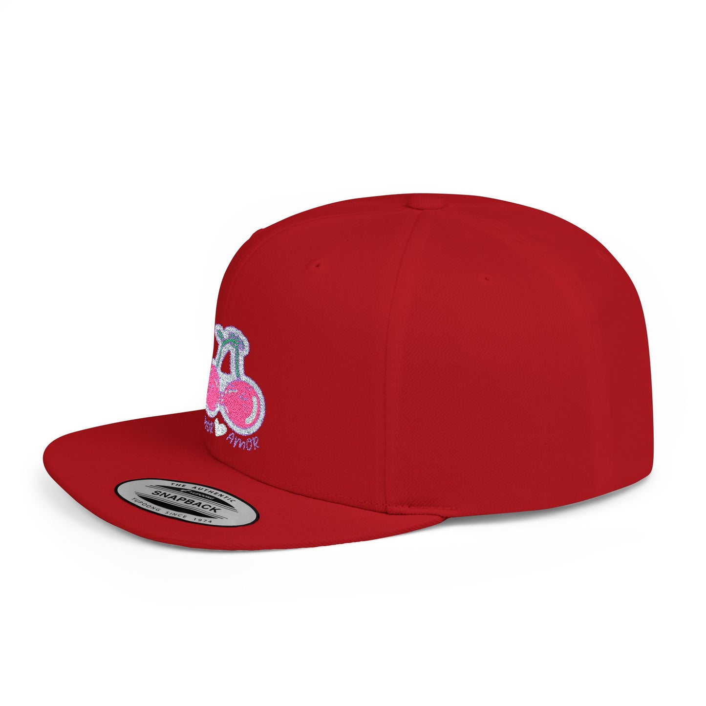 Amor es Amor Cherry Flat Bill Snapback Hat