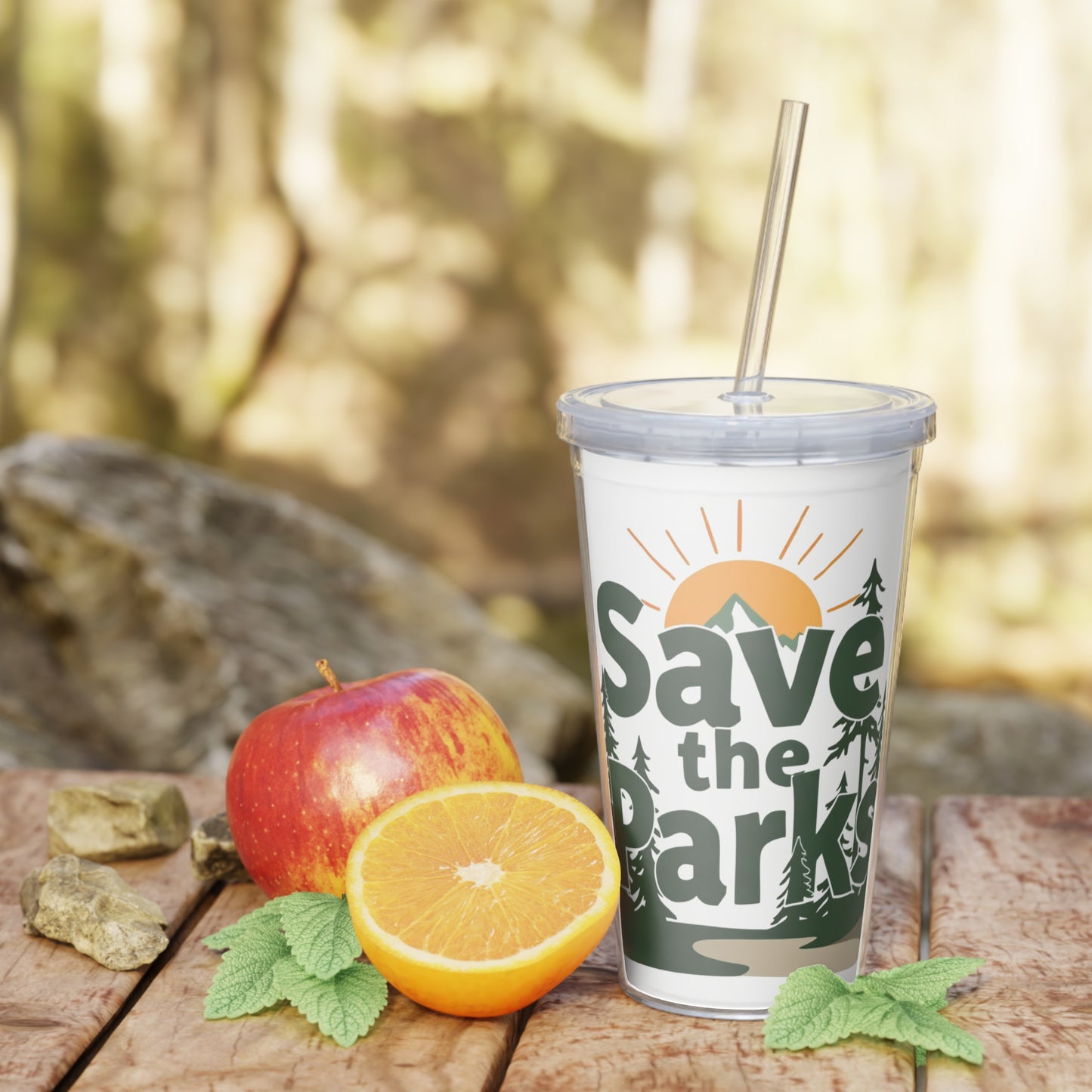 Save the Parks Travel Cup Eco-Friendly Plastic Tumbler with Straw
