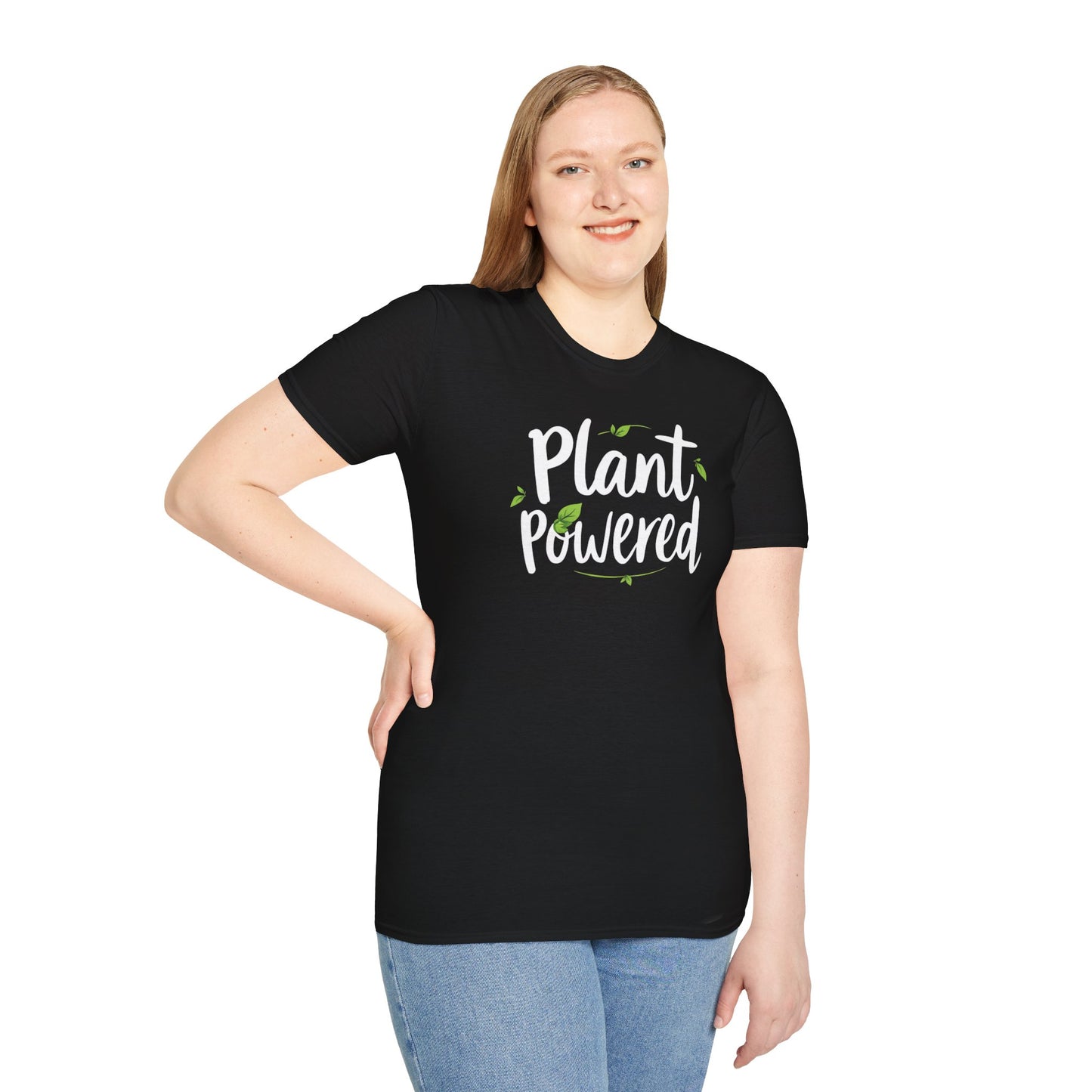 Plant Powered Unisex Softstyle T-Shirt | Eco-Friendly Fashion Tee, Gift for Plant Lovers, Vegan Pride, Casual Wear, Sustainable Clothing