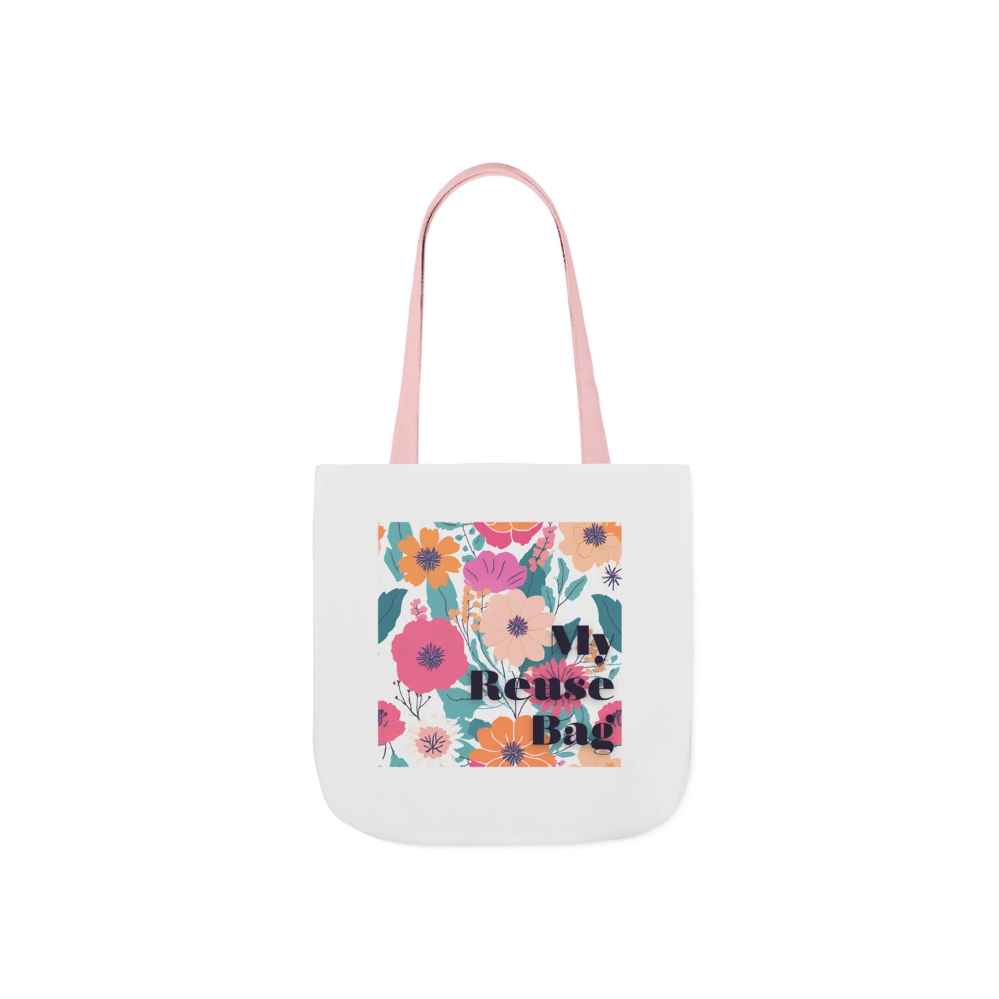 Floral Canvas Tote Bag - My Reusable Bag with 5-Color Straps