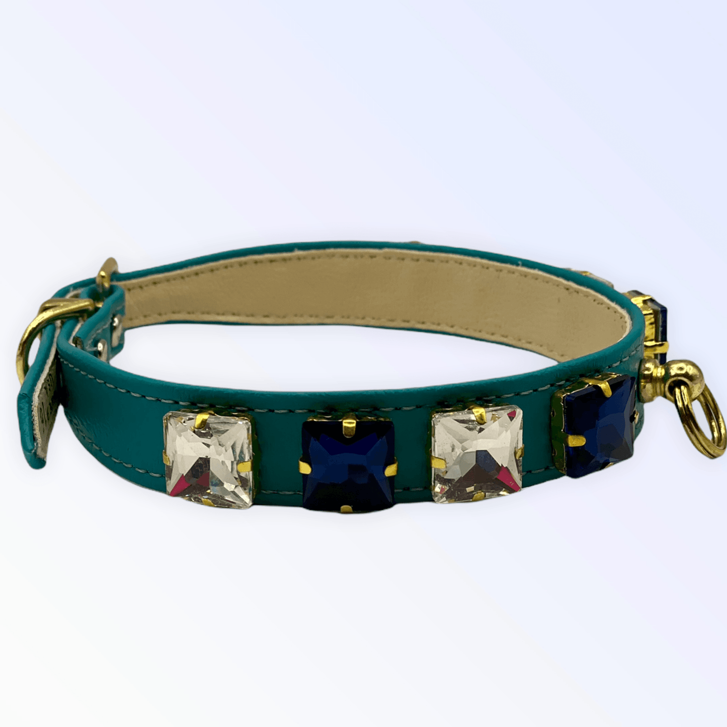Rhinestone Glam Vegan Leather Dog Collar-13