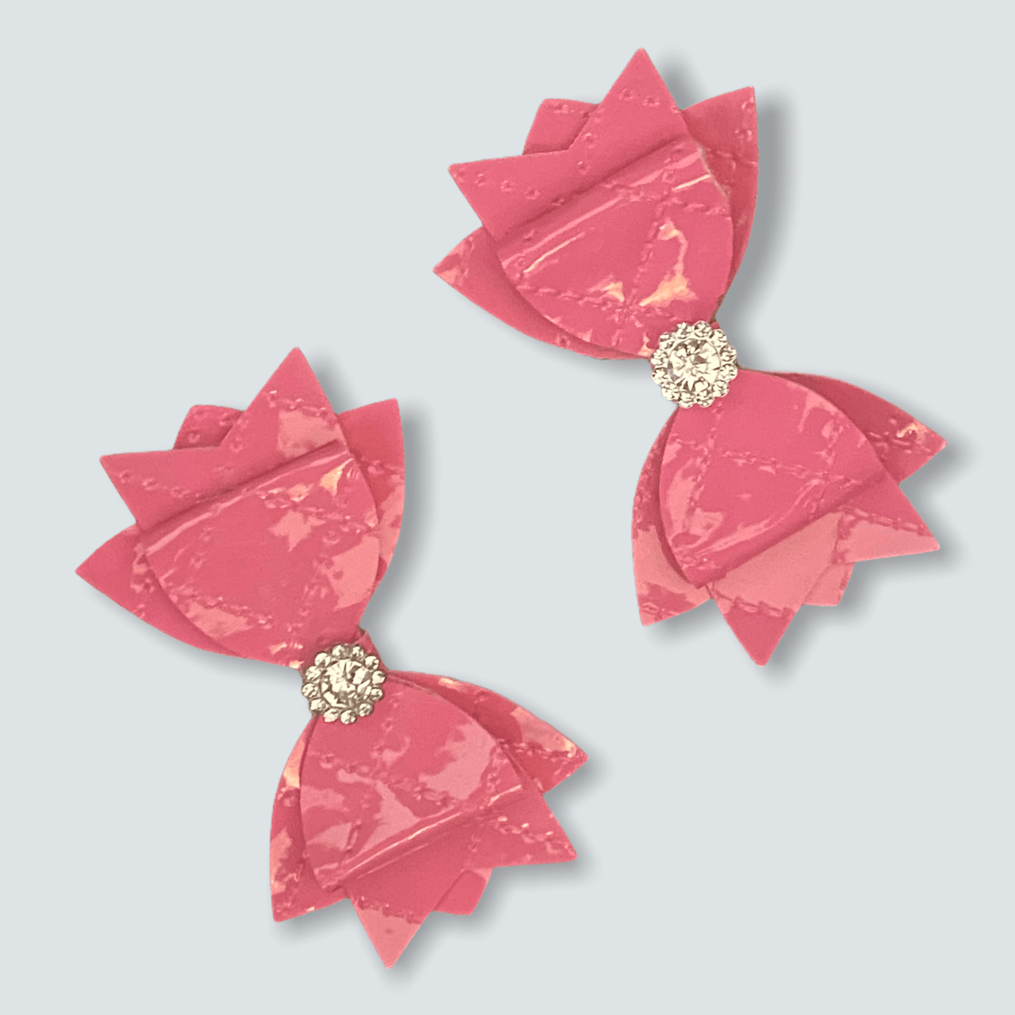 Quilted Vegan Leather Bow Hair Accessory-1