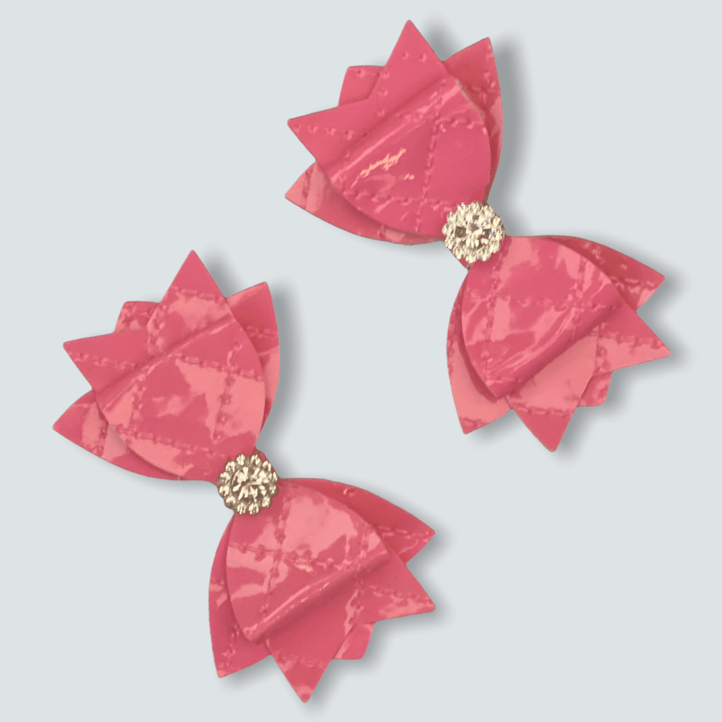 Quilted Vegan Leather Bow Hair Accessory-3