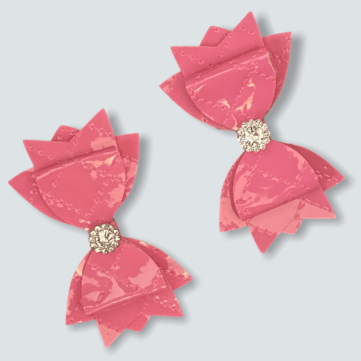 Quilted Vegan Leather Bow Hair Accessory-4