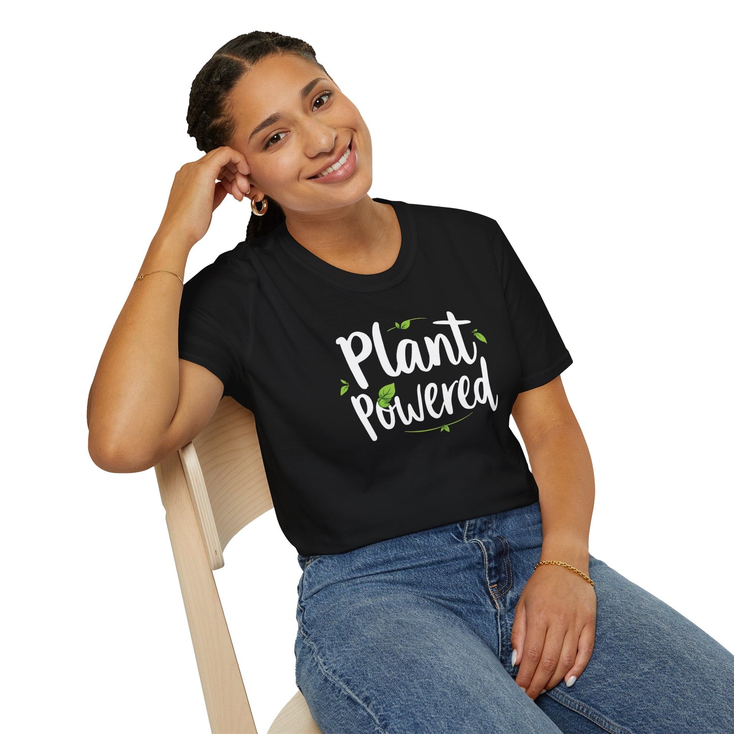 Plant Powered Unisex Softstyle T-Shirt | Eco-Friendly Fashion Tee, Gift for Plant Lovers, Vegan Pride, Casual Wear, Sustainable Clothing