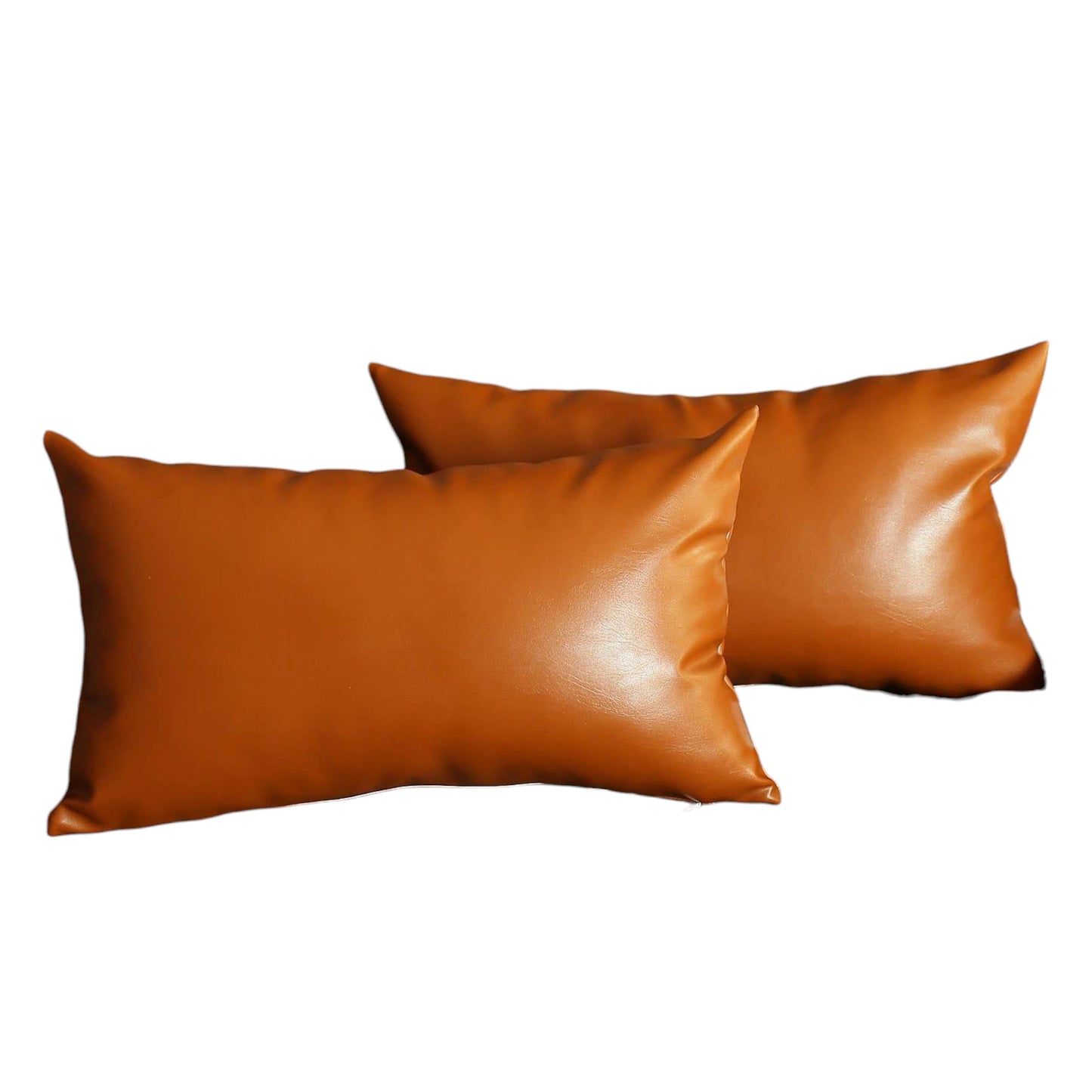 Decorative Vegan Faux Leather Throw Pillow Set of 2-1