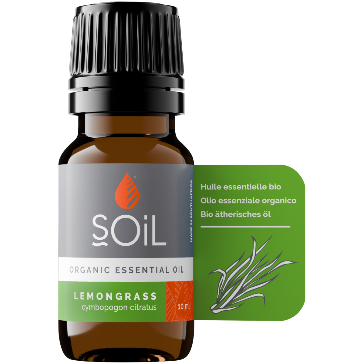 Organic Lemongrass Essential Oil (Cymbopogon Citratus) 10ml
