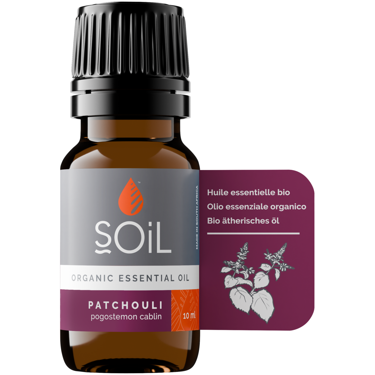 Organic Patchouli Essential Oil (Pogostemon Cablin) 10ml