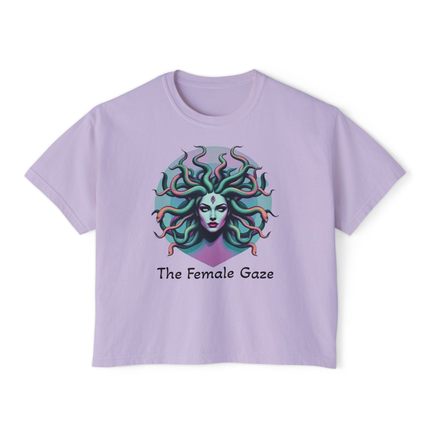 Medusa Graphic Women's Boxy Tee, Empowering Feminine Art Shirt, Casual Aesthetic Tee, Gift for Her, Statement Tee