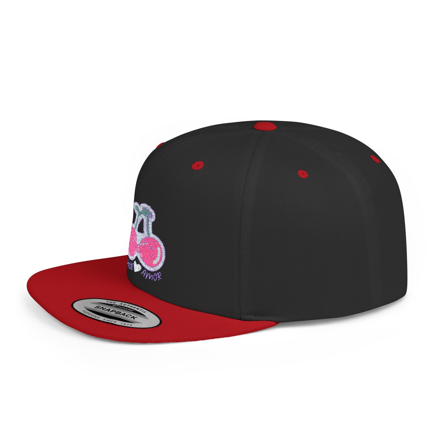 Amor es Amor Cherry Flat Bill Snapback Hat