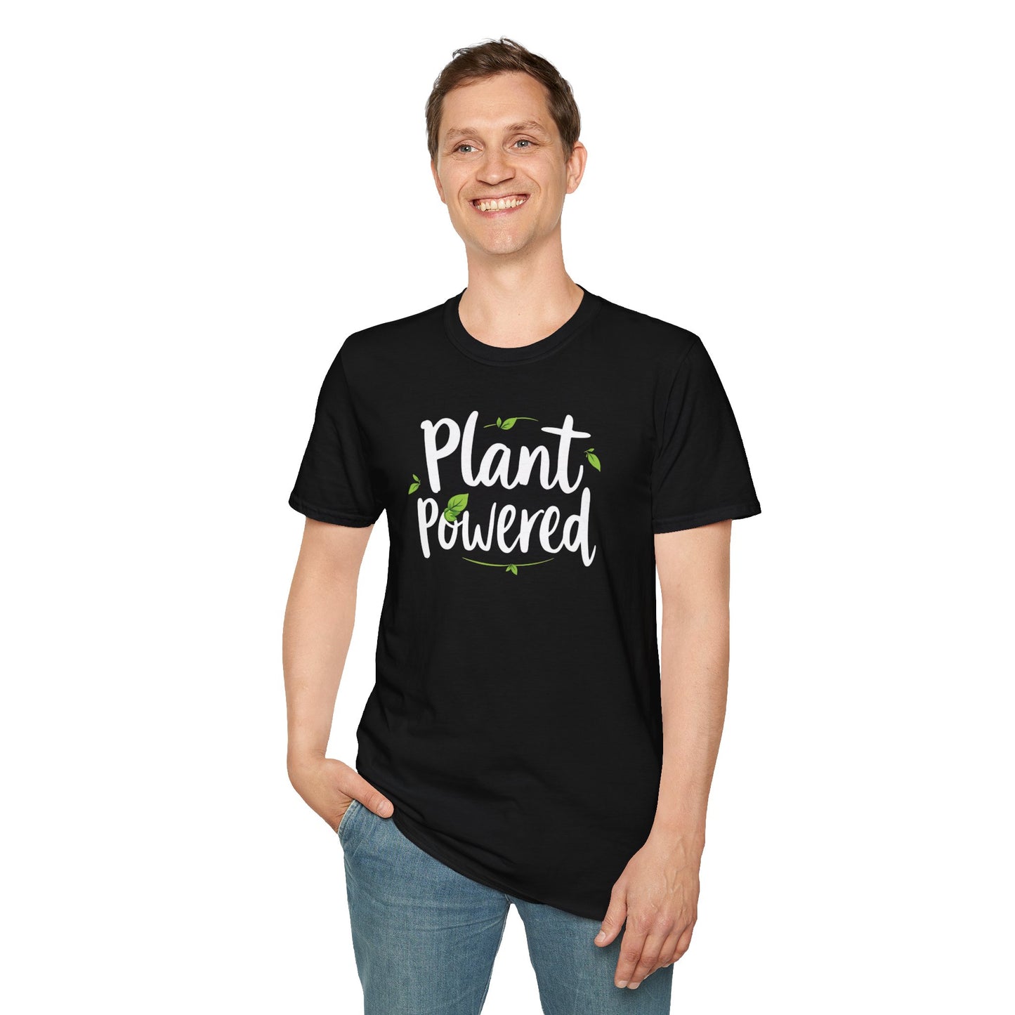 Plant Powered Unisex Softstyle T-Shirt | Eco-Friendly Fashion Tee, Gift for Plant Lovers, Vegan Pride, Casual Wear, Sustainable Clothing