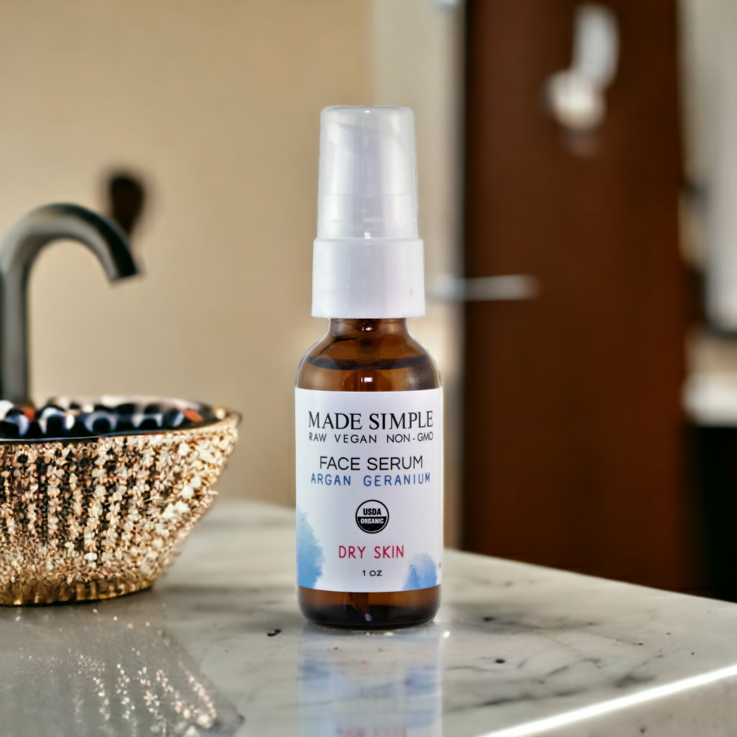 Argan Geranium Face Serum for Dry Skin - Certified Organic. Vegan & Cruelty-free-3