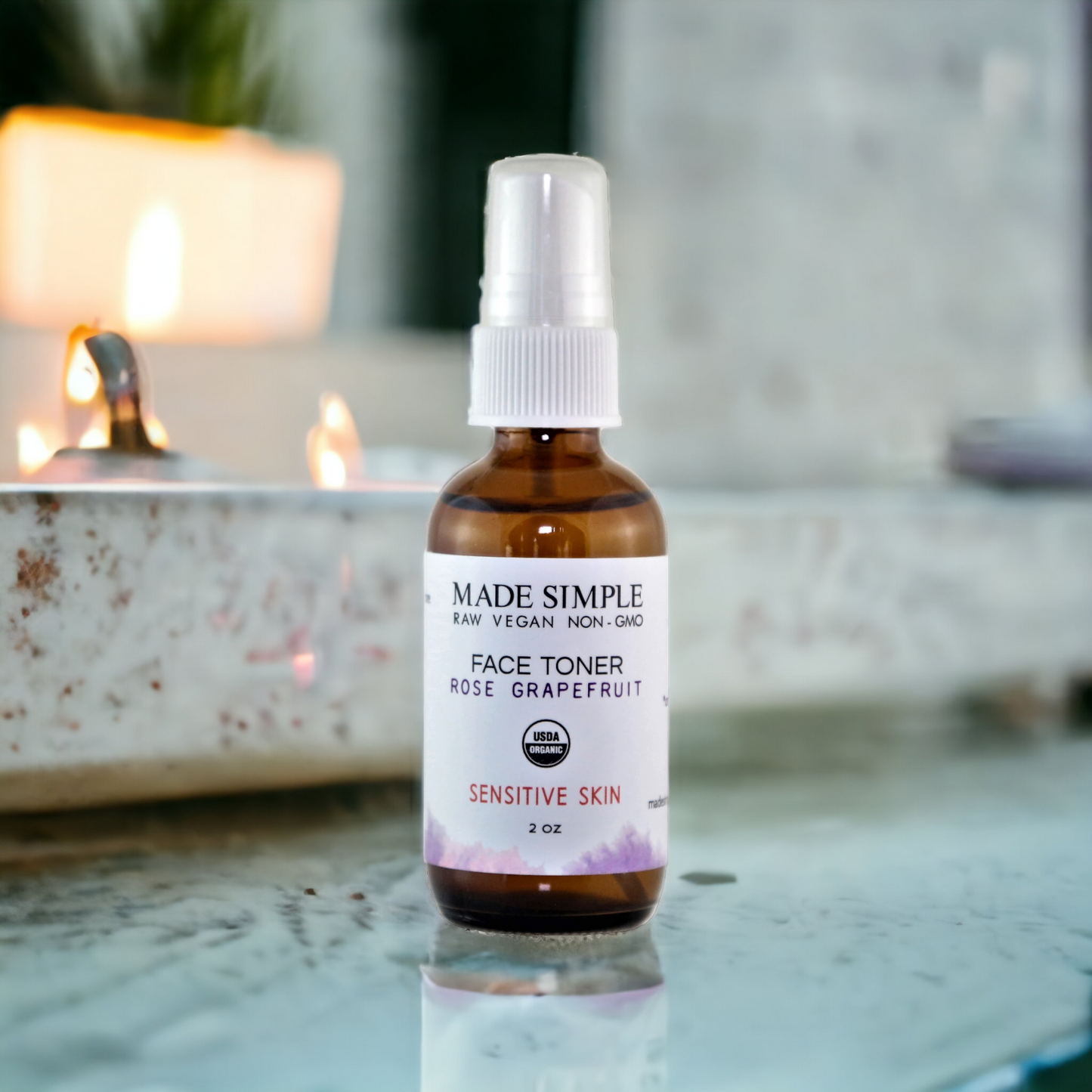 Rose Grapefruit Face Toner for Sensitive Skin - Certified Organic, Vegan & Cruelty-free-2