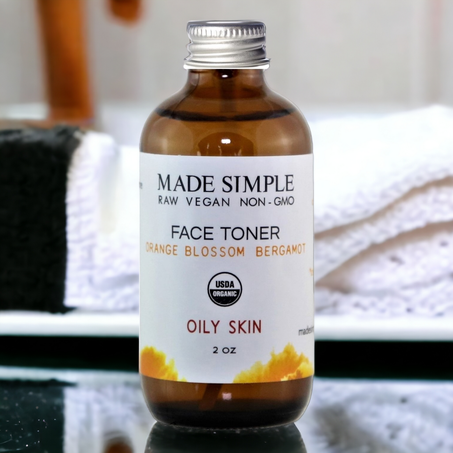 Orange Blossom Bergamot Face Toner for Oily Skin - Certified Organic, Vegan & Cruelty-free-7