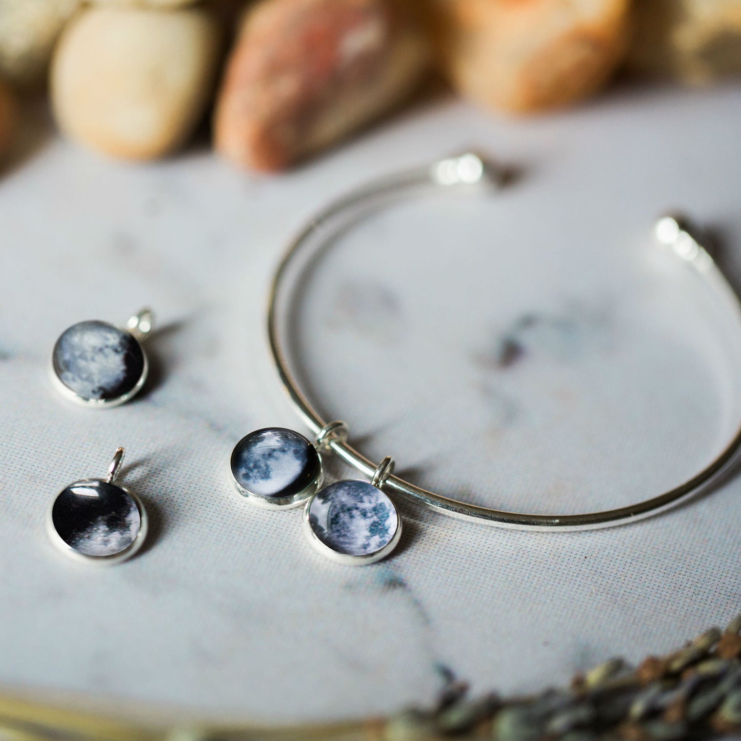My Moon Custom Family Charm Bracelet with Multiple Moons