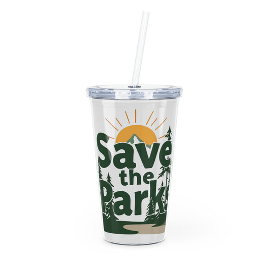 Save the Parks Travel Cup Eco-Friendly Plastic Tumbler with Straw