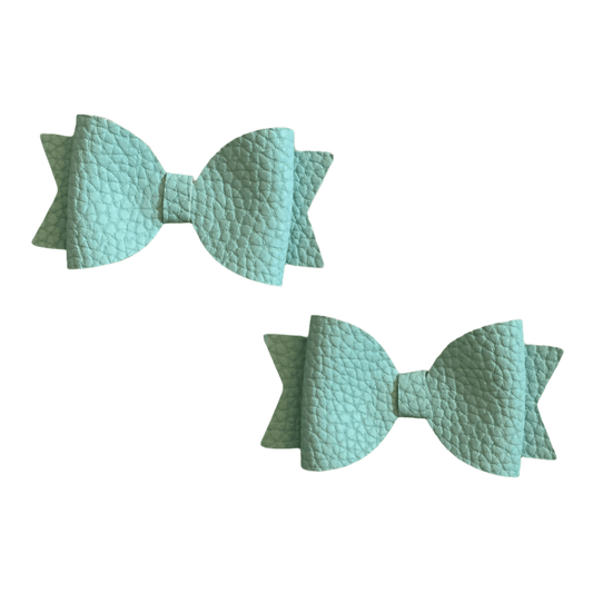 Sophisticated Vegan Leather Bow Set for Dogs-1