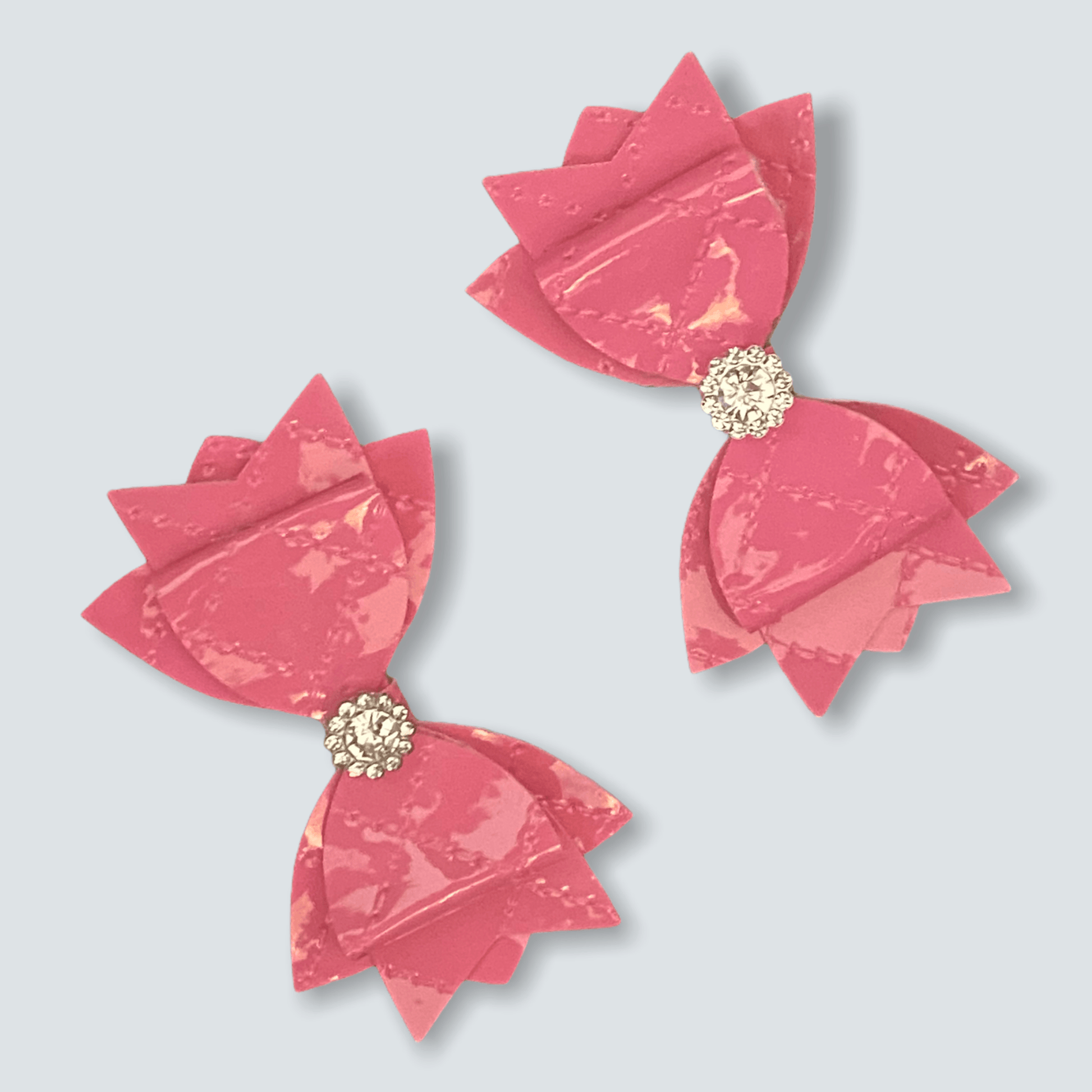 Quilted Vegan Leather Bow Hair Accessory-2