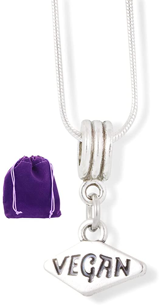 EPJ Vegan Necklace | Vegan Charm Snake Chain Pendant-0