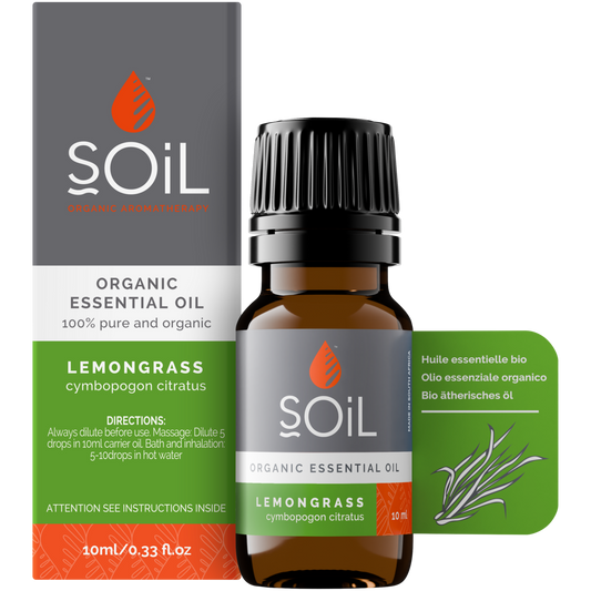 Organic Lemongrass Essential Oil (Cymbopogon Citratus) 10ml