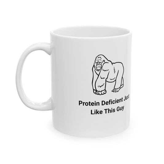 Protein Deficient Clapback Funny Vegan Ceramic Mug - Perfect Gift for Coffee Lovers