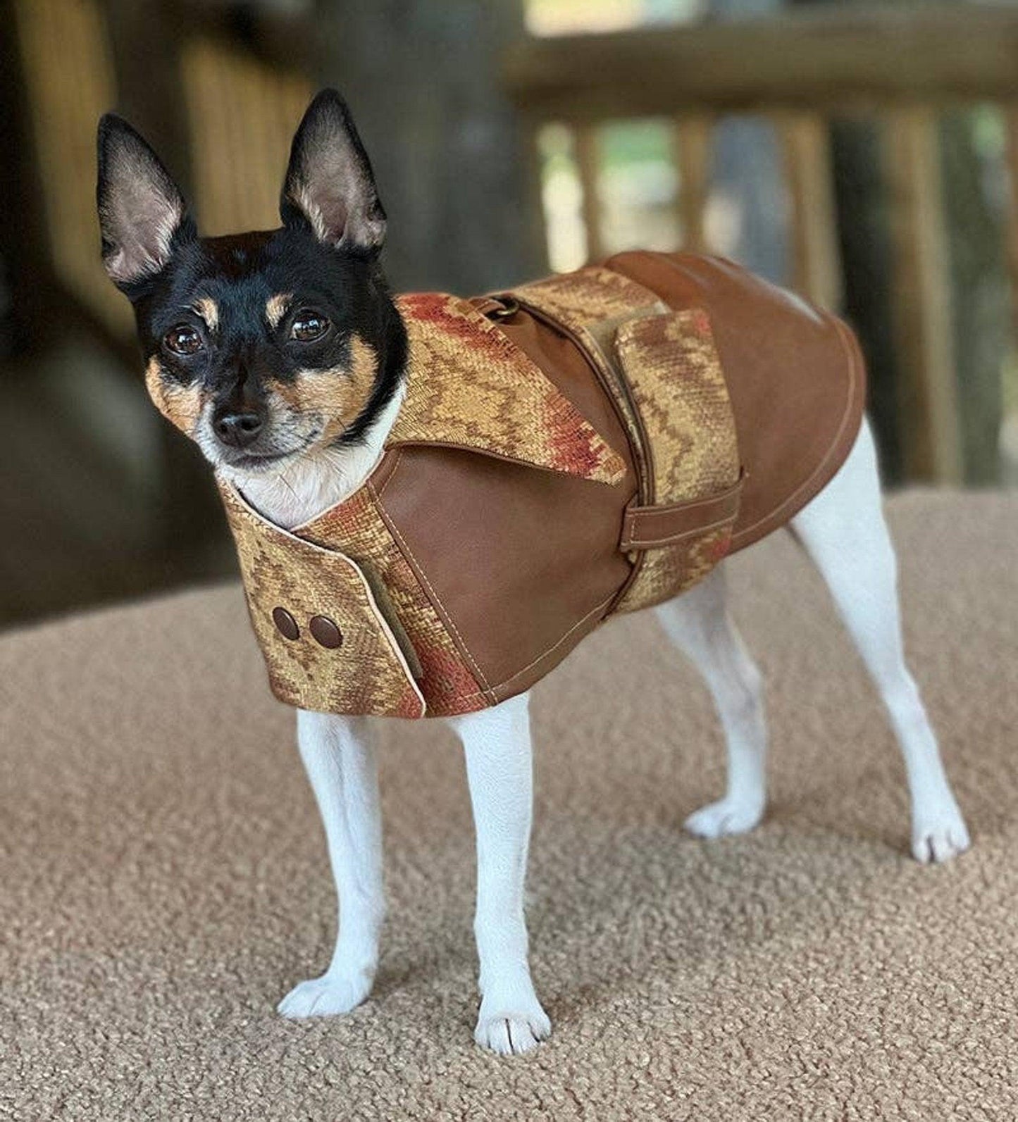 DCNY Adjustable Vegan Faux Leather Southwest Coat-4