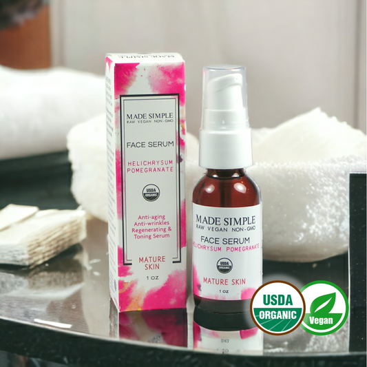 Helichrysum Pomegranate Face Serum for Mature Skin - Certified Organic, Vegan & Cruelty-free-0