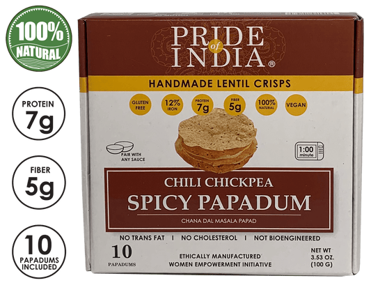 Spicy Chickpea Masala Papadum Lentil Crisp